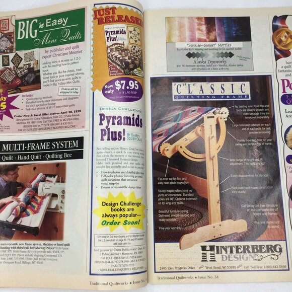 Traditional Quiltworks Pattern Magazine Quilter Feb Mar 1998 Issue No 54 Pattern - Picture 8 of 13